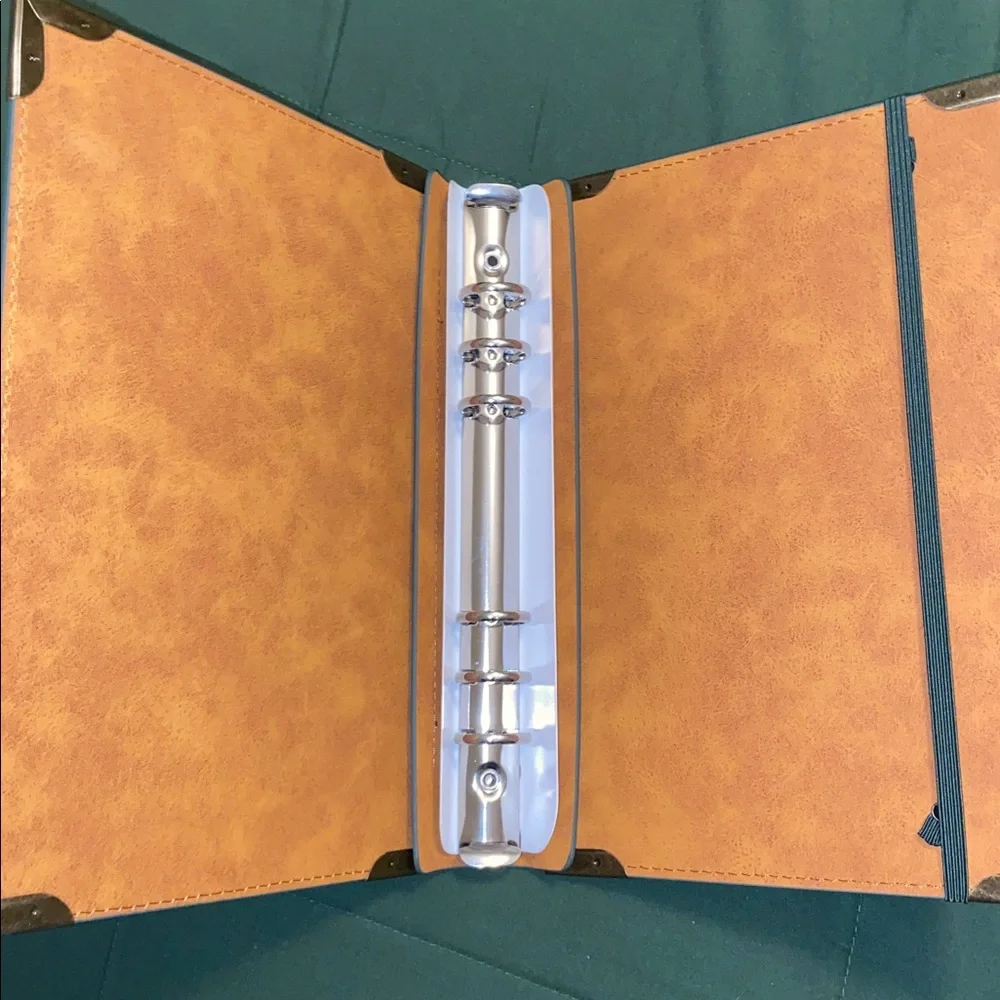 Green Six Ring Binder with Tree Design